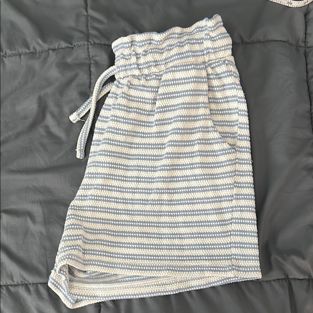 Primark Blue Stripe Drawstring Short Size Small